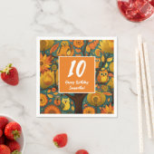 Fun Fall Orange Yellow Birthday Serviette (Beispiel)