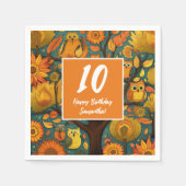 Fun Fall Orange Yellow Birthday Serviette (Vorderseite)