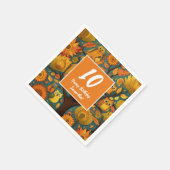 Fun Fall Orange Yellow Birthday Serviette (Ecke)