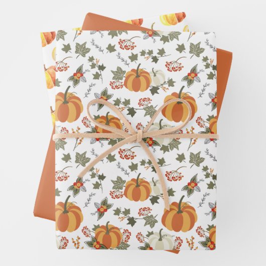 Fun Fall Pumpkins koordiniert Geschenkpapier Set (Beispiel)