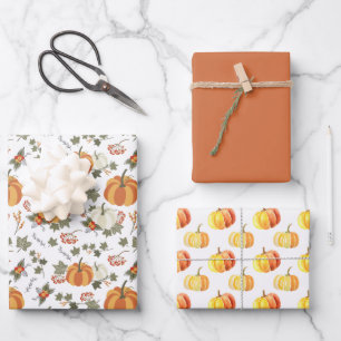Fun Fall Pumpkins koordiniert Geschenkpapier Set