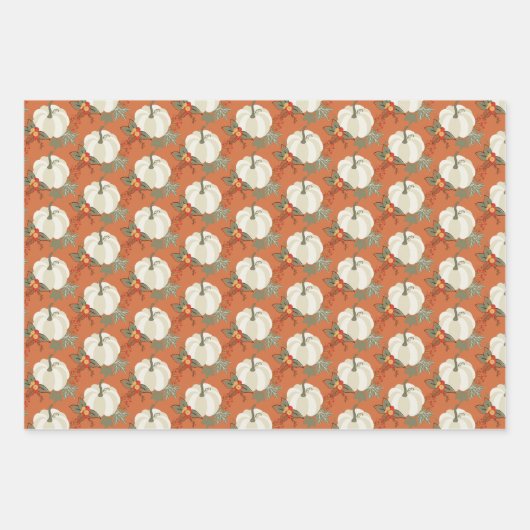 Fun Fall Pumpkins Koordinierte Wrapping Paper Shee Geschenkpapier Set (Vorderseite 2)