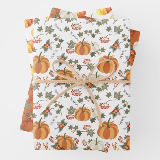 Fun Fall Pumpkins Koordinierte Wrapping Paper Shee Geschenkpapier Set (Beispiel)