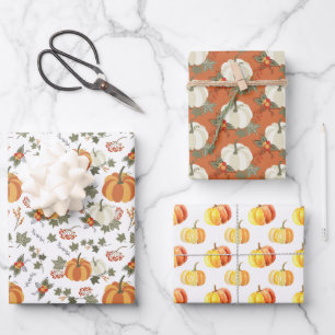 Fun Fall Pumpkins Koordinierte Wrapping Paper Shee Geschenkpapier Set