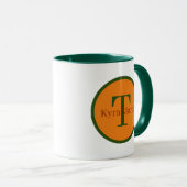 Fun Fall Saisonale Gnome fügen Monogramm-Erntedank Tasse (VorderseiteRechts)