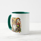 Fun Fall Saisonale Gnome fügen Monogramm-Erntedank Tasse (Vorderseite Links)