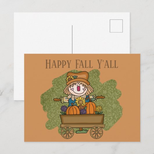 Fun Fall Saisonskarektur fügen Text Postkarte (Vorne/Hinten)