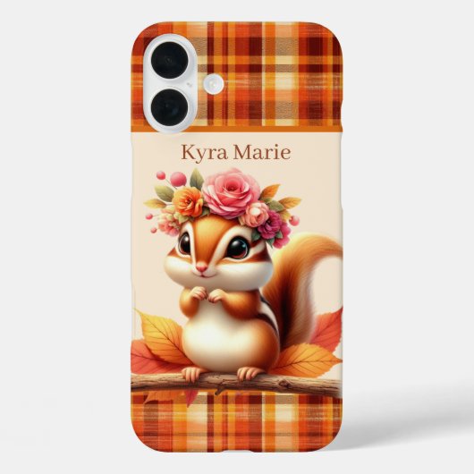 Fun Fall Seasonal squirrel add name  Case-Mate iPhone Hülle (Rückseite)