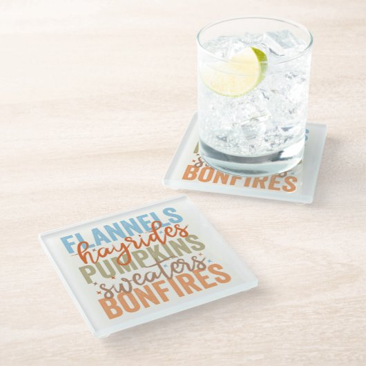 Fun Fall Vibes Glasuntersetzer (Schrägansicht)