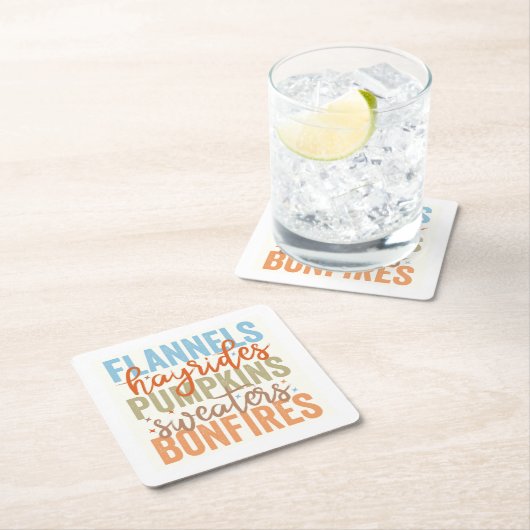 Fun Fall Vibes Rechteckiger Pappuntersetzer (Vor Ort)