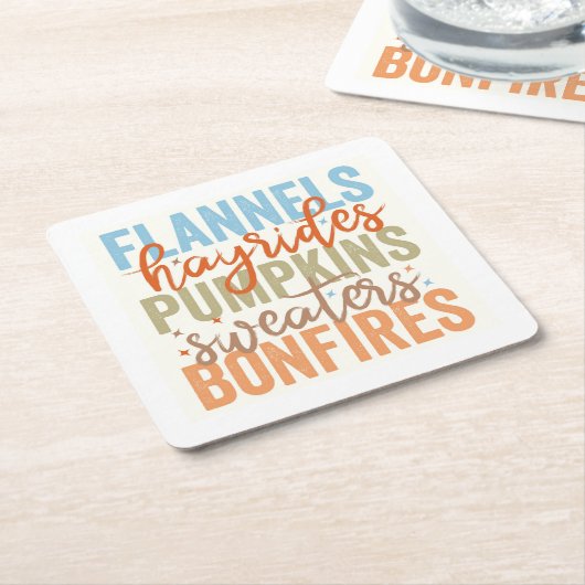 Fun Fall Vibes Rechteckiger Pappuntersetzer (angewinkelt)