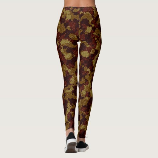 Fun Fall Woods Camouflage Muster Leggings (Rückseite)