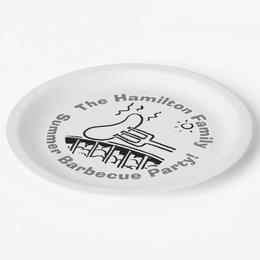 Fun Family Barbecue Pappteller (Schrägansicht)
