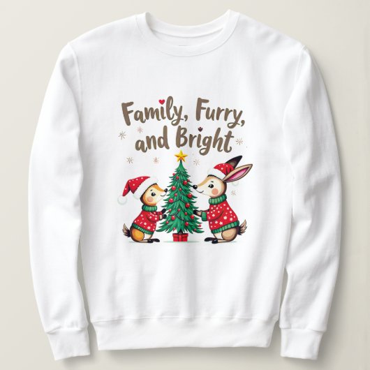 Fun Family Christmas Forest Animals T-Shirt Sweatshirt (Design vorne)