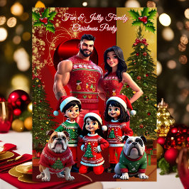 Fun Family Christmas Holiday Party Ugly Sweaters Einladung