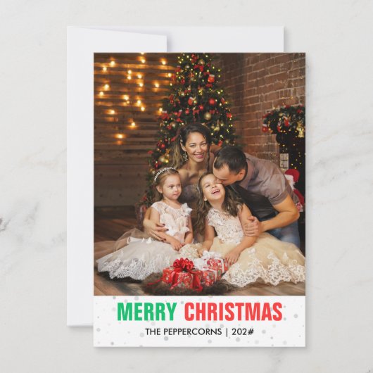 Fun Family Foto Weihnachten | Moderner Eleganter C (Vorderseite)