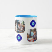 Fun Family Fotos, Diamond Blue Evil Eye Artwork Tasse (Zentrum)