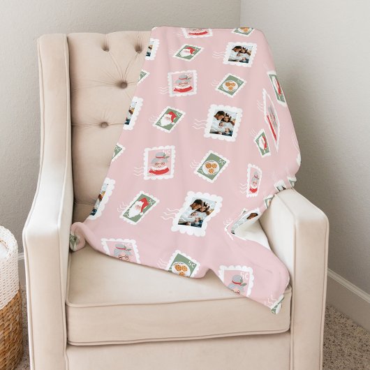 Fun Family Fotos Weihnachts Porto Briefmarke Colla Fleecedecke