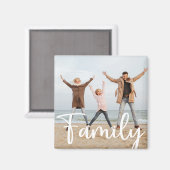 Fun Family Photo Modern Cool Typography Magnet (Vorderseite/Rückseite)
