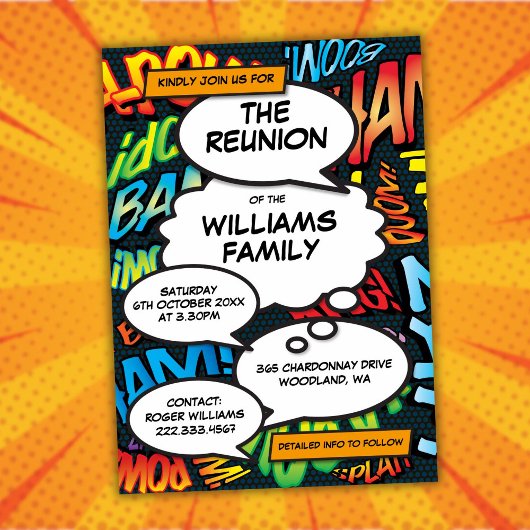 Fun Family School Freinds Wiedersehen-Party Einladung