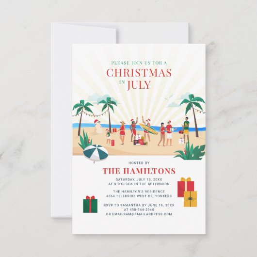 Fun Family Summer Party Einladung (Vorderseite)