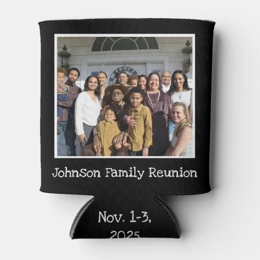 Fun Family Wiedersehen Foto Personalisiert Schwarz Dosenkühler (Vorderseite)