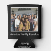 Fun Family Wiedersehen Foto Personalisiert Schwarz Dosenkühler (Rückseite)