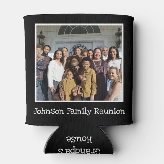Fun Family Wiedersehen Foto Personalisiert Schwarz Dosenkühler (Rückseite)