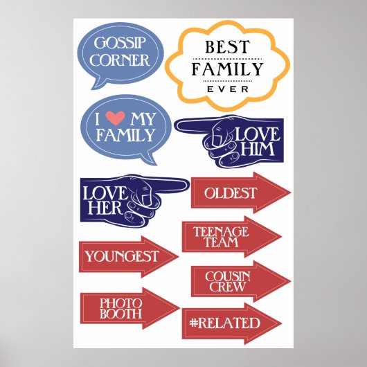 Fun Family Wiedersehen Foto Standbooth Props Kit P Poster (Vorne)