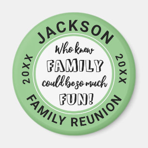 Fun Family Wiedersehen Green Pic a Color Circle Ma Magnet