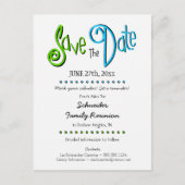 Fun Family Wiedersehen oder Party Save the Date Ankündigungspostkarte (Vorderseite)