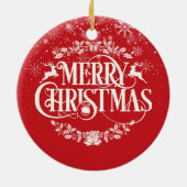 Fun Family Year in Review Moderne frohe Weihnachte Keramik Ornament (Hinten)