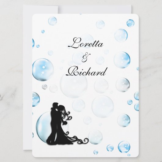 Fun Fantasy Bubbles Hochzeit Einladung (Rückseite)