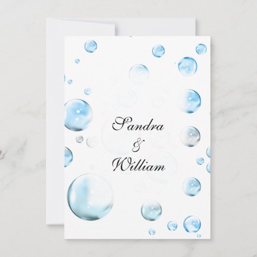 Fun Fantasy Bubbles Hochzeit Einladung (Rückseite)