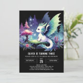 Fun Fantasy Dragon Birthday Einladung (Stehend Vorderseite)