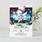 Fun Fantasy Fairy Birthday Einladung (Stehend Vorderseite)