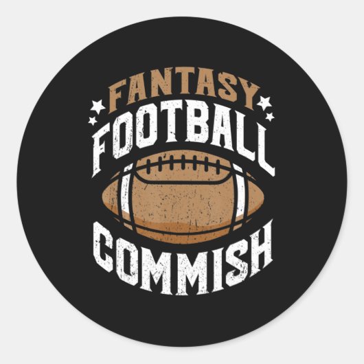 Fun Fantasy Football EU-Kommissar Männer Runder Aufkleber (Vorderseite)