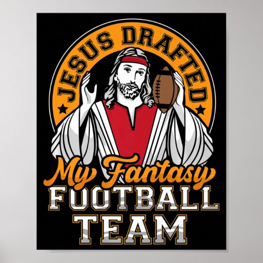 Fun Fantasy Football Jesus hat mein Team Männer Wo Poster (Vorne)