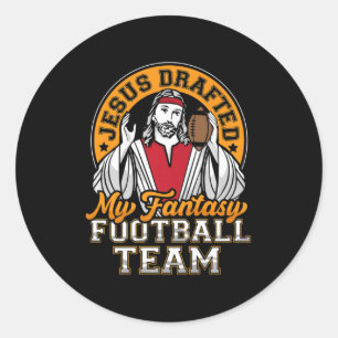 Fun Fantasy Football Jesus hat mein Team Männer Wo Runder Aufkleber