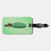 Fun Fantasy Green Pickle Head Man in Anzug Gepäckanhänger (Rückseite horizontal)
