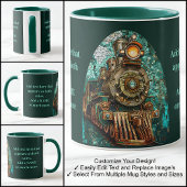 Fun Fantasy Steampunk Bahn Aqua Imitate Mosaic 066 Tasse