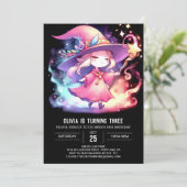 Fun Fantasy Wizard Geburtstag Einladung (Stehend Vorderseite)