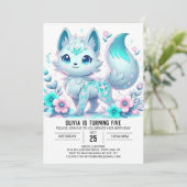 Fun Fantasy Wolf Digital Geburtstag Einladung (Stehend Vorderseite)