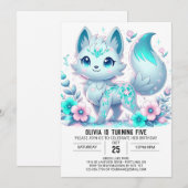 Fun Fantasy Wolf Digital Geburtstag Einladung (Vorne/Hinten)