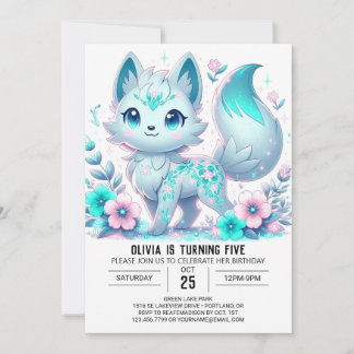 Fun Fantasy Wolf Digital Geburtstag Einladung