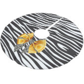 Fun Fantasy Zebra Print mit Gold Bow Polyester Weihnachtsbaumdecke (Schrägansicht)