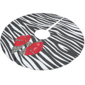 Fun Fantasy Zebra Print mit Red Bow Polyester Weihnachtsbaumdecke (Schrägansicht)