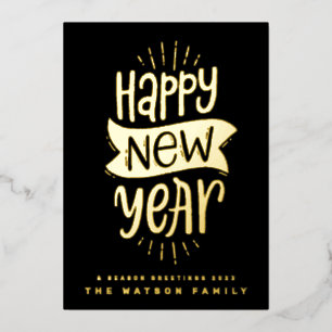 FUN FAPPY NEW YEAR 2026 Custom Business Gold Folien Feiertagskarte