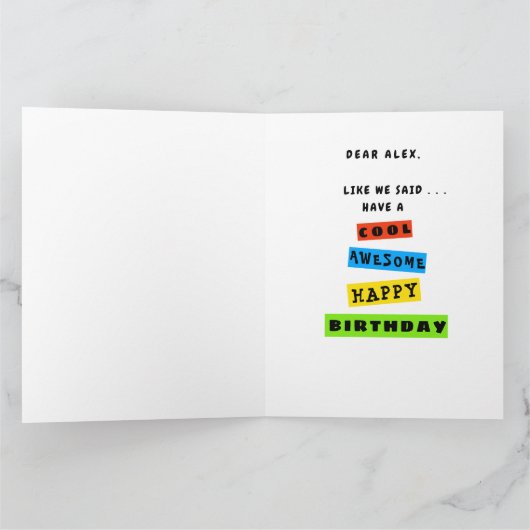 FUN FARBE BIG COOL PHANTASTISCH HAPPY BIRTHDAY GRE KARTE (Innenseite)