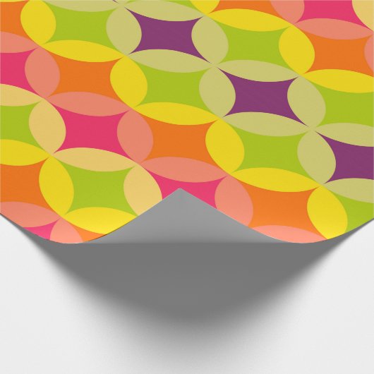 Fun-Farben Hippie-Muster Party-Packung Geschenkpapier (Ecke)